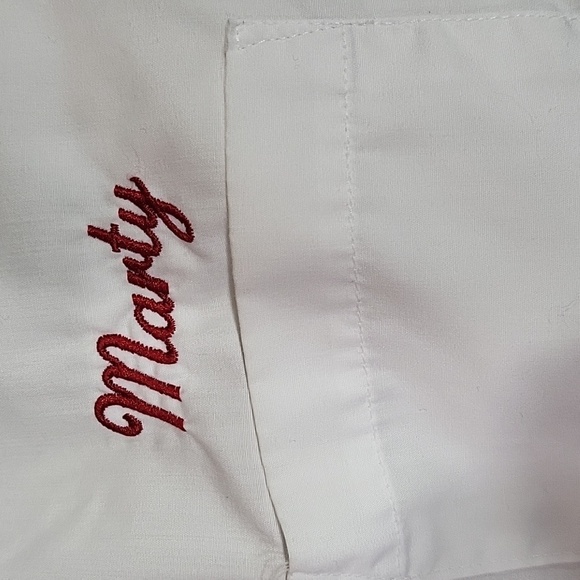 VINTAGE Set of 2  WHITE BOWLING BUTTON UP SHIRT Rajah Temple Reading Pa Concert - Picture 5 of 7